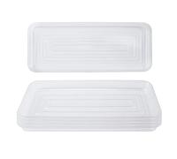 Idyllize Lot de 5 soucoupes rectangulaires en Plastique épais Transparent de 38,1 x 15,2 cm pour Pots de Fleurs, rebords de fenêtre et étagère de fenêtre (38,1 x 15,2 cm)