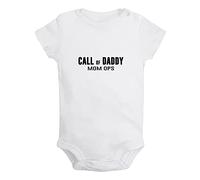 iDzn Call of Daddy, Mom Ops Barboteuse amusante pour nouveau-né et bébé Combinaisons à manches courtes une pièce, blanc, 6-12 Months