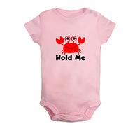 iDzn Hold Me Barboteuse drôle, combinaison à motif animal de crabe, body pour nouveau-né, tenue infantile, tenue courte une pièce pour enfants de 0 à 24 mois, Rose Type C, 12-18 Months