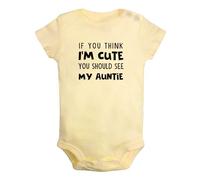 iDzn If You Think I'm Cute You Should See My Auntie Barboteuses drôles, Body pour bébé nouveau-né, Combinaisons pour bébés, Tenues une pièce pour bébés de 0 à 24 mois