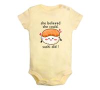 iDzn She Believed She Could Sushi Did Barboteuses drôles, Body pour bébé nouveau-né, Combinaisons pour bébés, Tenues une pièce pour bébés de 0 à 24 mois
