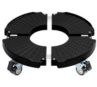 IDZO Heavy Duty Trolley Planter Caddy with Wheels 440lbs Capacity, Plant Pots Indoor and Out Door, Adjustable 15-21 in, Black