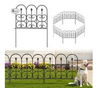 Idzo K38G Clôture de jardin en fil métallique antirouille avec bord en fer pour paysage et extérieur Noir 81,3 cm x 3 m