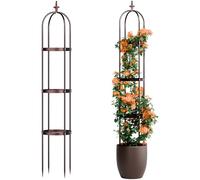 Idzo Treillis pour Plantes grimpantes d'extérieur, en Acier, Design obélisque, revêtement en Pierre, Couleur Bronze 2025, Support pour Plantes grimpantes, décoratif pour extérieur et intérieur
