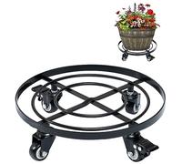 IDZO Z1QL Panier Rond en métal Robuste avec roulettes verrouillables, 30,5 cm, Noir