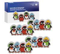IEA Medical Lot de 16 compresses chaudes, froides, en forme de pingouin, pour contusions, piqûres d'insectes et autres blessures, coussin rafraîchissant en gel réutilisable pour enfants