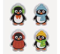 IEA Medical - Lot de 4 compresses chaud/froid réutilisables enfant - poches de gel pour bosses, gonflements, piqûres d’insectes et petits bobos - motif pingouin