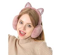 iEasey Cache Oreille pour Filles Femmes dans Peluche Mignonne Conception Fourreau d'oreille Hiver Douce Chaud Cache-Oreilles Pliable Ajustable Earmuff Protège Oreille de Ski Voyage Cadeau Noël