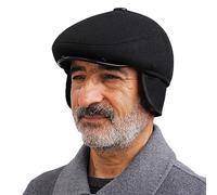 iEasey Casquette Plate d'hiver pour Homme avec Cache-Oreilles Casquette Beret Vintage Lvy Chapeau Bonnet Casquette à Visière avec Oreillettes Casquette Plate en Tweed en Laine