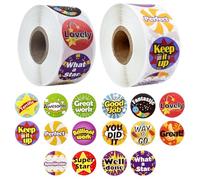 IEBTAWN 2 Rouleaux D'Autocollants, Gommettes, Autocollants De Récompense Pour Enfants, Pour Enseignants, Classe, Artisanat, Motivation Scolaire, Animaux, Fournitures Scolaires, Éducation Positive