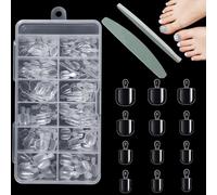IEBTAWN 240 Pièces Capsule, 12 Tailles Faux Ongles, Et Une Lime Polissante, Cercueil Ultra Court Transparent Couverture Complète, Avec Valise De Rangement, Pose Capsule Pour Diy Nail Art