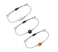 IEBTAWN 3 Pcs Bracelet Pour Femme, Pierre Naturelle Véritable Pour Plus De Clarté Et De Paix Intérieure, Cadeau Porte-Bonheur