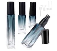 IEBTAWN 4 Pièces Extracteur Diffuseur De Parfum, Bouteille Vaporisateur De Parfum 3/5/8/10Ml, Atomiseur De Parfum Rechargeable, Flacon De Parfum Vide En Verre, Petits Flacons De Parfums