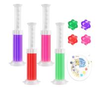 IEBTAWN 4 Pièces Gel Nettoyant Pour Toilettes En Forme De Fleur, 48 Tampons En Gel Pour Cuvette De Toilette, Recharges De Gel De Toilette, Gel Parfumé Aux Fleurs, 1 Distributeur, Dure 2 Mois