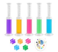 IEBTAWN 5 Pièces Gel Nettoyant Pour Toilettes En Forme De Fleur, 60 Tampons En Gel Pour Cuvette De Toilette, Recharges De Gel De Toilette, Gel Parfumé Aux Fleurs, 1 Distributeur, Dure 2 Mois Et Demi