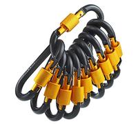 IEBUOBO Lot de 10 porte-clés en aluminium avec anneau en D pour randonnée, camping, pêche et utilisation en extérieur, clips avec porte à vis