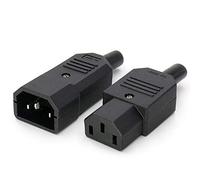 IEC 320 C14 Male et C13 Femelle Robuste Adaptateur en Ligne Rechargeable connecteur de Prise de Courant AC 250 V/10A (1 Paire)