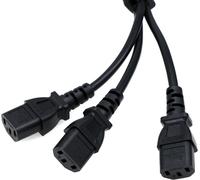 IEC 320 C14 Male to 3XC13 Female Power Cable,C14 to 3 x C13 UPS/PDU Type Y,250V/10A (C14-3xC13 30CM)
