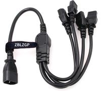 IEC 320 C14 Male to 4XC13 Female Power Cable,C14 to 4 x C13 UPS/PDU Type Y,250V/10A (C14-4xC13 60cm)