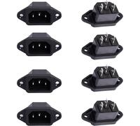 IEC 320 C14 Panel Mount Receptacle,8 Pack 250V 10A 3 Pin AC Power Connector Socket