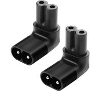 IEC 320 C8 à C7 Adaptateur Secteur 90 degrés Angle C8 mâle à C7 Femelle Extension Adaptateur Secteur pour Ordinateur Portable imprimante Scanner 2pcs (Coin supérieur et inférieur)