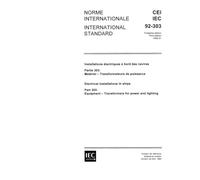IEC 60092-303 Ed. 3.0 b:1980, Electrical installations in ships. Part 303: Equipment - Transformers for power and lighting