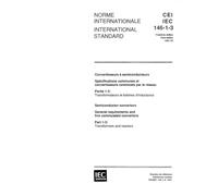 IEC 60146-1-3 Ed. 3.0 b:1991, Semiconductor convertors - General requirements and line commutated convertors - Part 1-3: Transformers and reactors