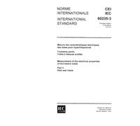 IEC 60235-3 Ed. 1.0 b:1972, Measurement of the electrical properties of microwave tubes. Part 3: Disk seal tubes