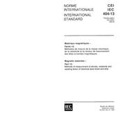 IEC 60404-13 Ed. 1.0 b:1995, Magnetic materials - Part 13: Methods of measurement of density, resistivity and stacking factor of electrical steel sheet and strip