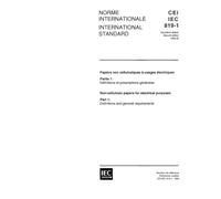 IEC 60819-1 Ed. 2.0 b:1995, Non-cellulosic papers for electrical purposes - Part 1: Definitions and general requirements