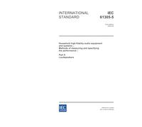IEC 61305-5 Ed. 1.0 en:2003, Household high-fidelity audio equipment and systems - Methods of measuring and specifying the performance - Part 5: Loudspeakers