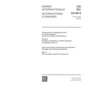 IEC 62148-4 Ed. 1.0 b:2003, Fibre optic active components and devices - Package and interface standards - Part 4: PN 1x9 plastic optical fibre transceivers
