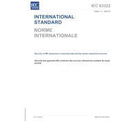 IEC 63322 Ed. 1.0 b:2025, First Edition: Security of ME equipment containing high-activity sealed radioactive sources