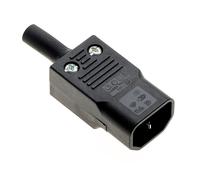 IEC C14 Connector Rewired,Black,Straight,Plug Adapter,Ac110 250V 10A AC Connector,3 Pin Plug for Panel Mount