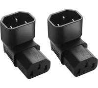 IEC C14 Plug to C13 Female 90 Degree Down Angled Power Cable 3 Pin Power Cable 250V 10A for PDU Computer HDTV