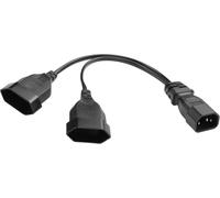 IEC C14 to Double Euro Female Power Cable C14 Male to 2X Euro Female Y-Splitter Extension Cable C14 to Euro Female 2.5A/250V Adapter Cable for TV,PC,Monitor