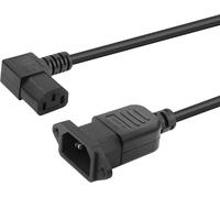 IEC C14 zu C13 Panel Mount Power Kabel,250V 10A C14 Stecker zu IEC 320 C13 Buchse 90 Grad PDU Style Computer Verlängerungskabel für PC HDTV Monitor und Scanner,1.5M