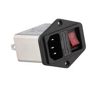 IEC Filtre d'alimentation 3 A 6 A 10 A CW2B-T CW2C-T avec interrupteur d'éclairage pour instruments de laboratoire - Corps en acier pour nettoyage de signal et économie d'espace (CW2B-3A-T)