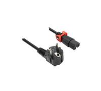 IEC-LOCK Cordon d alimentation CEE7 / C15 à verrouillage noir - 3,0 m