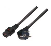 IEC-LOCK Cordon d'alimentation CEE7 / C13 à verrouillage noir - 1,0 m