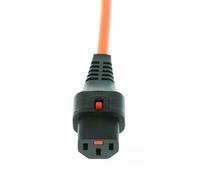 IEC-LOCK Cordon d'alimentation CEE7 / C13 à verrouillage orange - 2,0 m