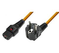 MicroConnect - Câble d'alimentation - power IEC 60320 C13 verrouillage pour power CEE 7/7 angle droit - 3 m - orange