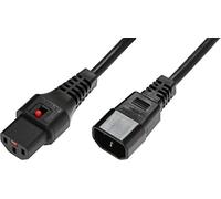 IEC Lock PC1021 câble électrique Noir 2 m Coupleur C14 Coupleur C13 - Cables électriques (2 m, Male Connector/Female Connector, Coupleur C14, Coupleur C13, H05VV-F, Noir)