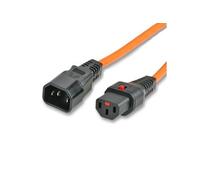 IEC-LOCK Rallonge d'alimentation C14 / C13 à verrouillage orange - 3,0 m