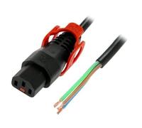 IEC-PC1528 Câble IEC C13 femelle,cordons PVC 3 meter avec verrou IEC LOCK+ IEC LOCK