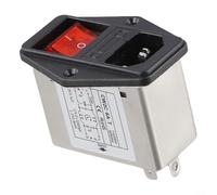 IEC Socket Power Filter 3A 6A 10A CW2B-T CW2C-T CW2C-T avec interrupteur d'éclairage pour instruments de laboratoire - Corps en acier pour nettoyage de signal et économie d'espace (CW2C-6A-T)