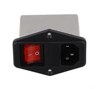 IEC Socket Power Filter 3A 6A 10A CW2B-T CW2C-T CW2C-T avec interrupteur d'éclairage pour instruments de laboratoire - Corps en acier pour nettoyage de signal et économie d'espace (CW2C-3A-T)