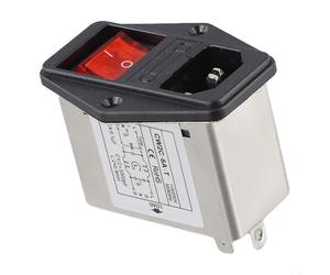 IEC Socket Power Filter 3A 6A 10A CW2B-T CW2C-T CW2C-T avec interrupteur d'éclairage pour instruments de laboratoire - Corps en acier pour nettoyage de signal et économie d'espace (CW2C-6A-T)