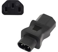 IEC320 C13 to C8 Power Cord Adapter,C13 3 Pin Female Plug to C8 2 Pin Male Converter Socket Adapter,AC 10A 250V