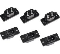 IEC320 C8 2 Pin Male Power Socket Connector AC 250V 2.5A Screw Mount Adapter (Pack of 6)
